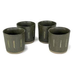Marshall Studios Gordon Martz 1960s Indiana Stoneware Lines and Bars Tumblers, 4